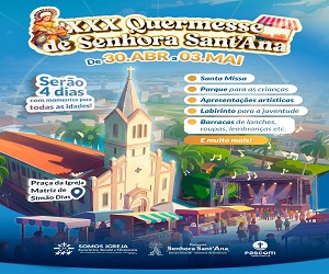 QUERMESSE DA PARÓQUIA DE SIMÃO DIAS OCORRERÁ DE 30 DE ABRIL A 03 DE MAIO